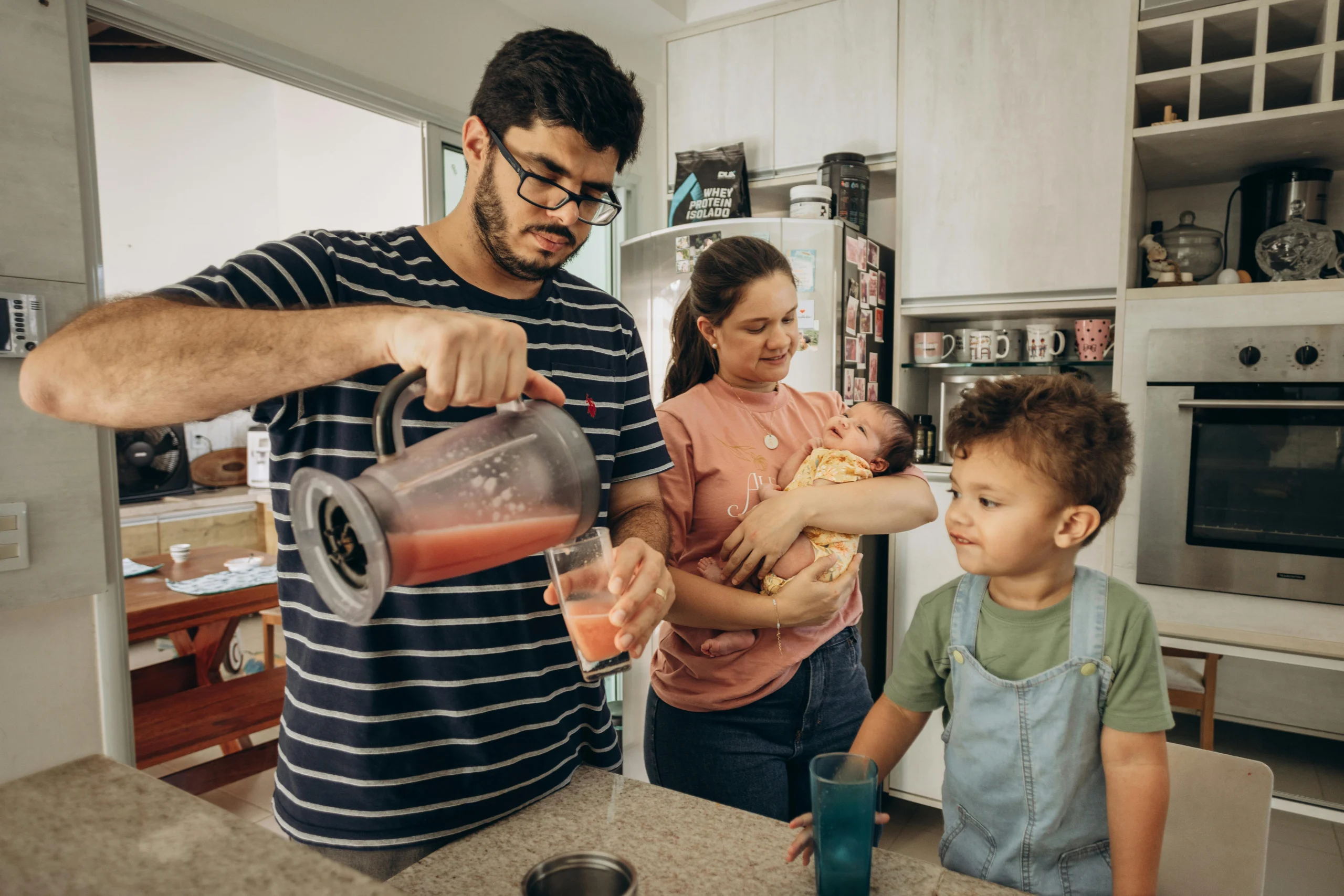 Family returning to a calm routine after routine myths made home life feel stressful