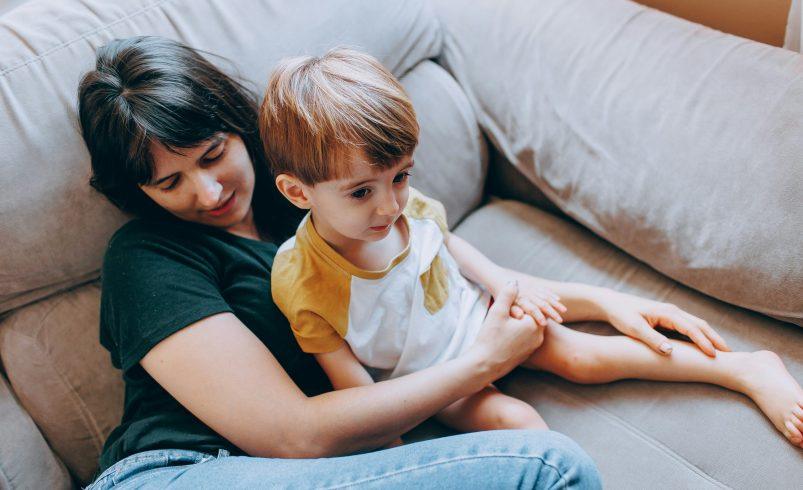 Parent and child during an everyday moment connected to common parenting myths