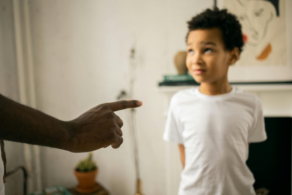 Parent responding calmly to behavior instead of following parenting myths