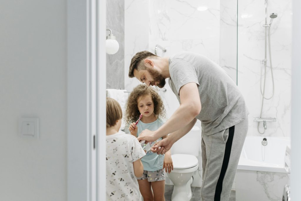 Family routine chart helping children follow a daily schedule