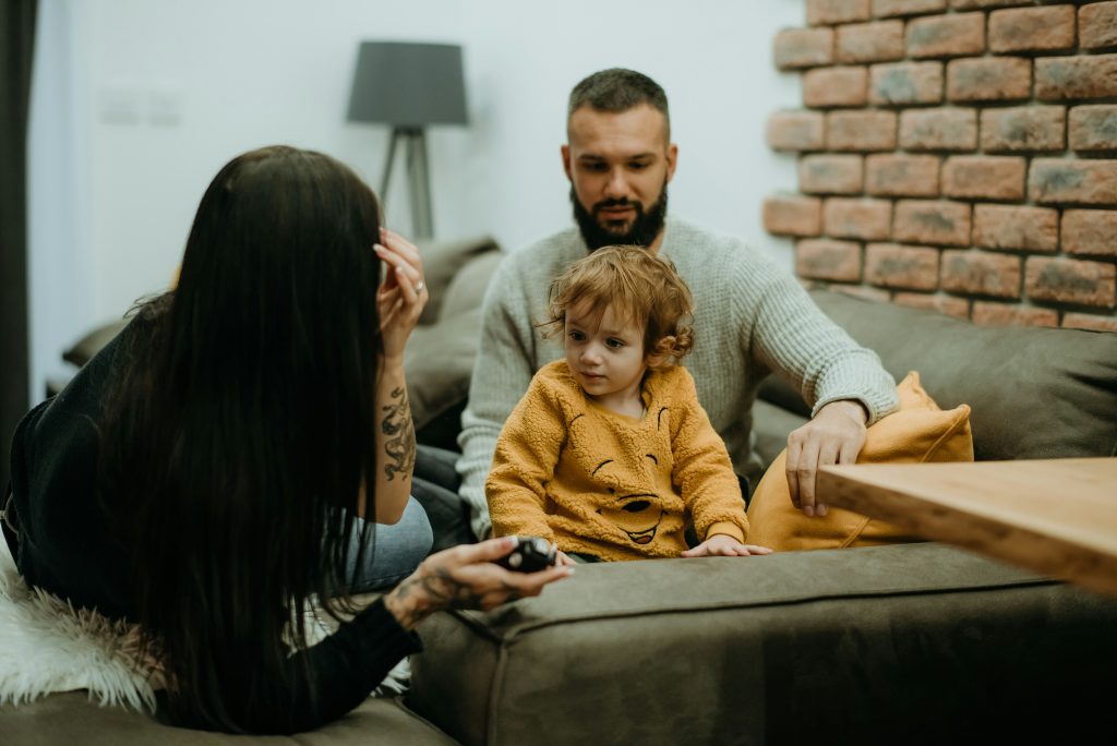 Family communication improving through eye-level listening at home