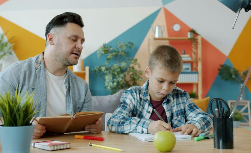 Parent learning how to talk to children after a hard day at home