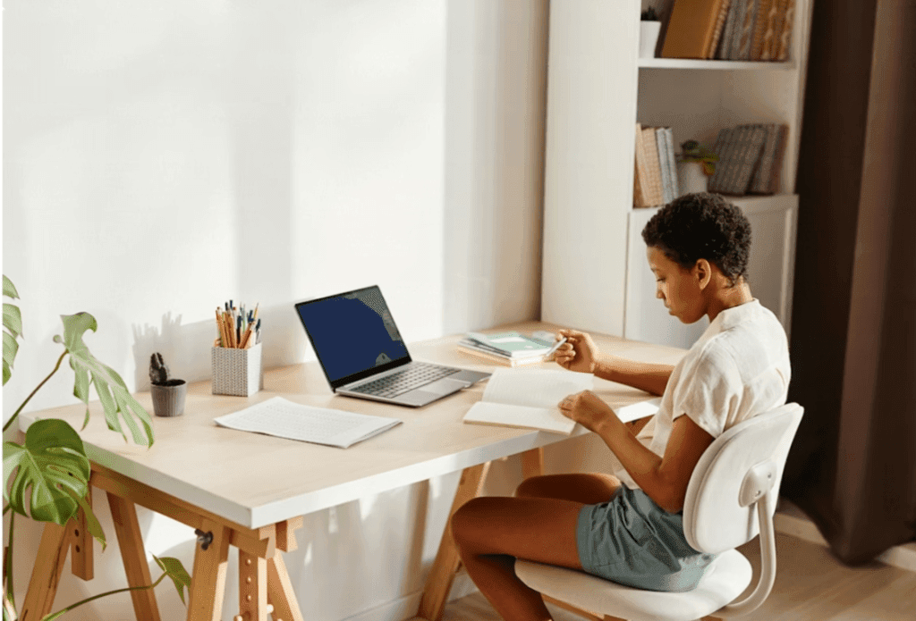 Homework habits supported by a clean and organized study space