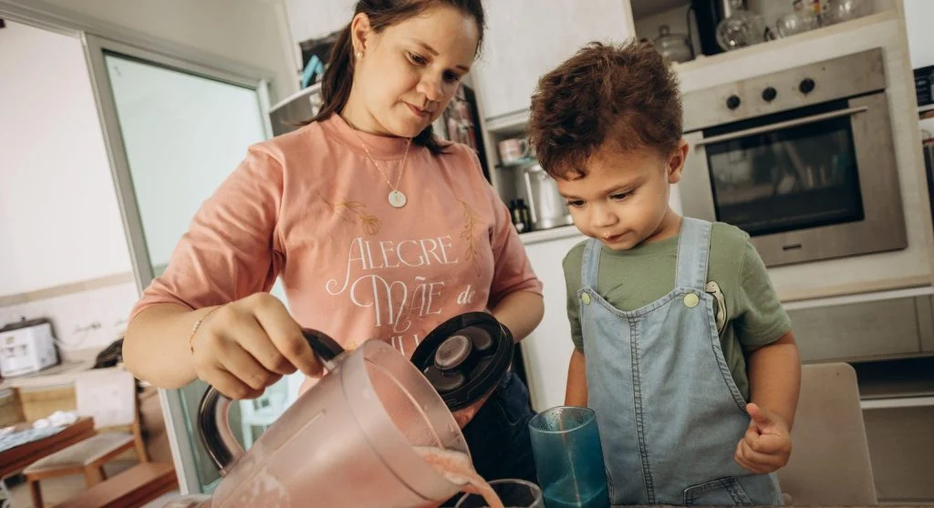 Child making a simple daily choice with parent support