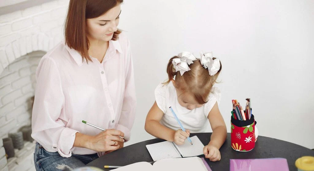 Calm and simple homework spaces that support organized learning at home